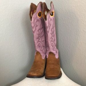 Tony Lama San Saba Pink Crunch Goat Boots Size 7